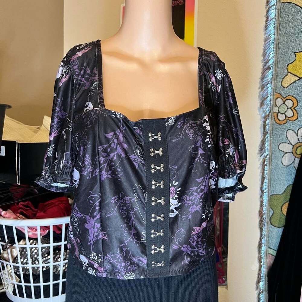 Hot Topic Haunted Mansion Madame Leota Gothic Corset Top - Picture 6 of 6